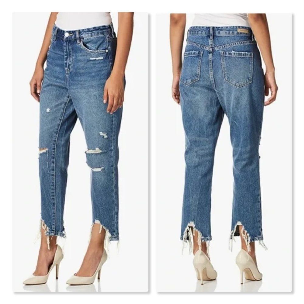 NEW! Blank NYC | Madison Crop Shark Bite Destroyed Hem High-Rise Jeans - size 27